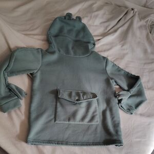 Kids' Cozy Frog, Green, Hoodie with Ears
